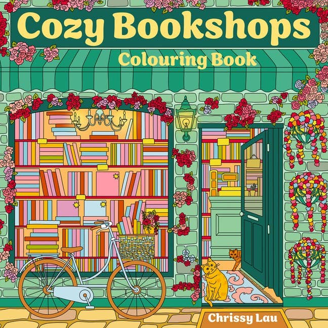 Cozy Bookshops: Colouring Book :