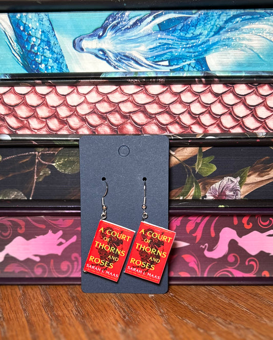 Book Earrings - A Court of Thorns and Roses